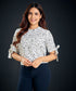 Sleeve Tie White And Black Chiffon Top